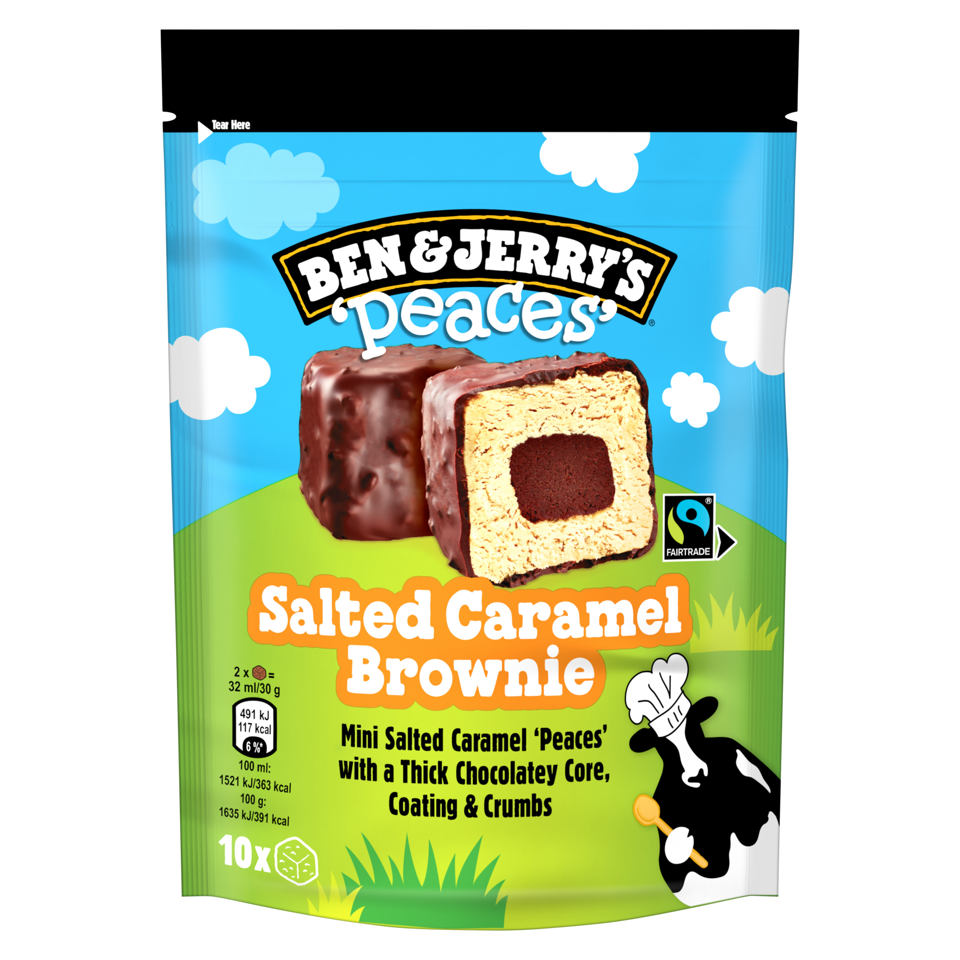 Salted Caramel Brownie Peaces Original Ice Cream bag